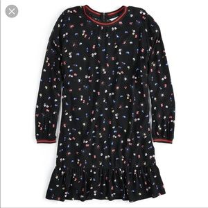 Popsugar Black floral long sleeve dress.